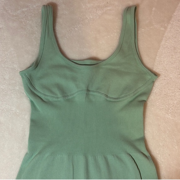 Bo+Tee Flared Full Length Unitard in Mint Green jumpsuit - Picture 7 of 8